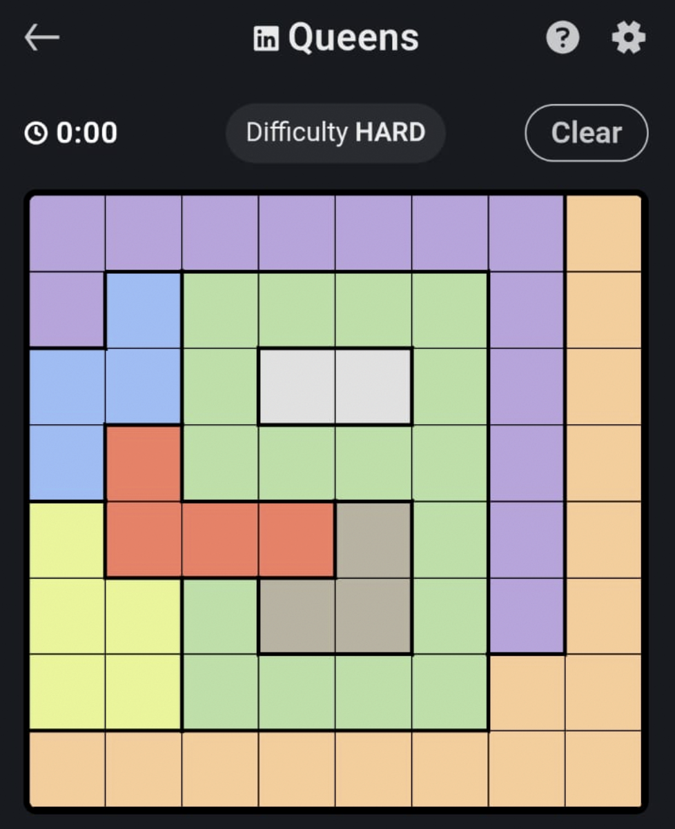 Preview of an empty Queens puzzle board